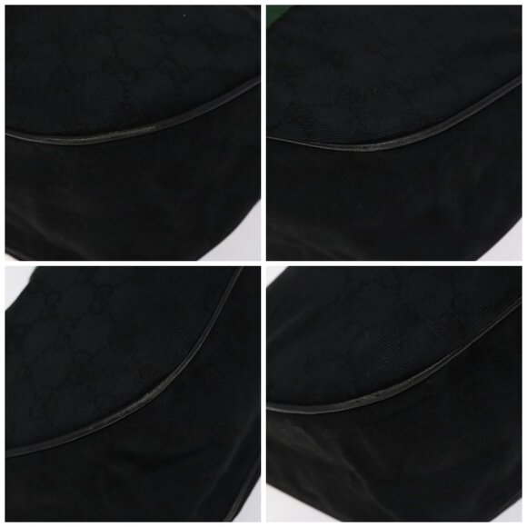GUCCI Web Sherry Line GG Canvas Shoulder Bag Black Gold Red 010 378 Auth 127151 - Picture 14 of 16